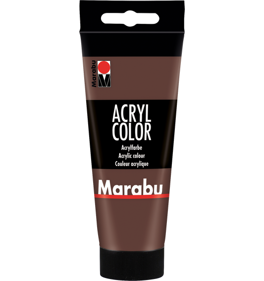 Marabu Acrylfarbe, Acryl color, Mittelbraun, 100 ml